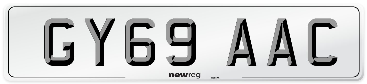 GY69 AAC Number Plate from New Reg